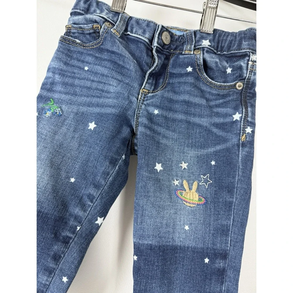 GAP Sarah Jessica Parker Jeans Embroidered Skinny Fit Size‎ 5 Girls Adjustable